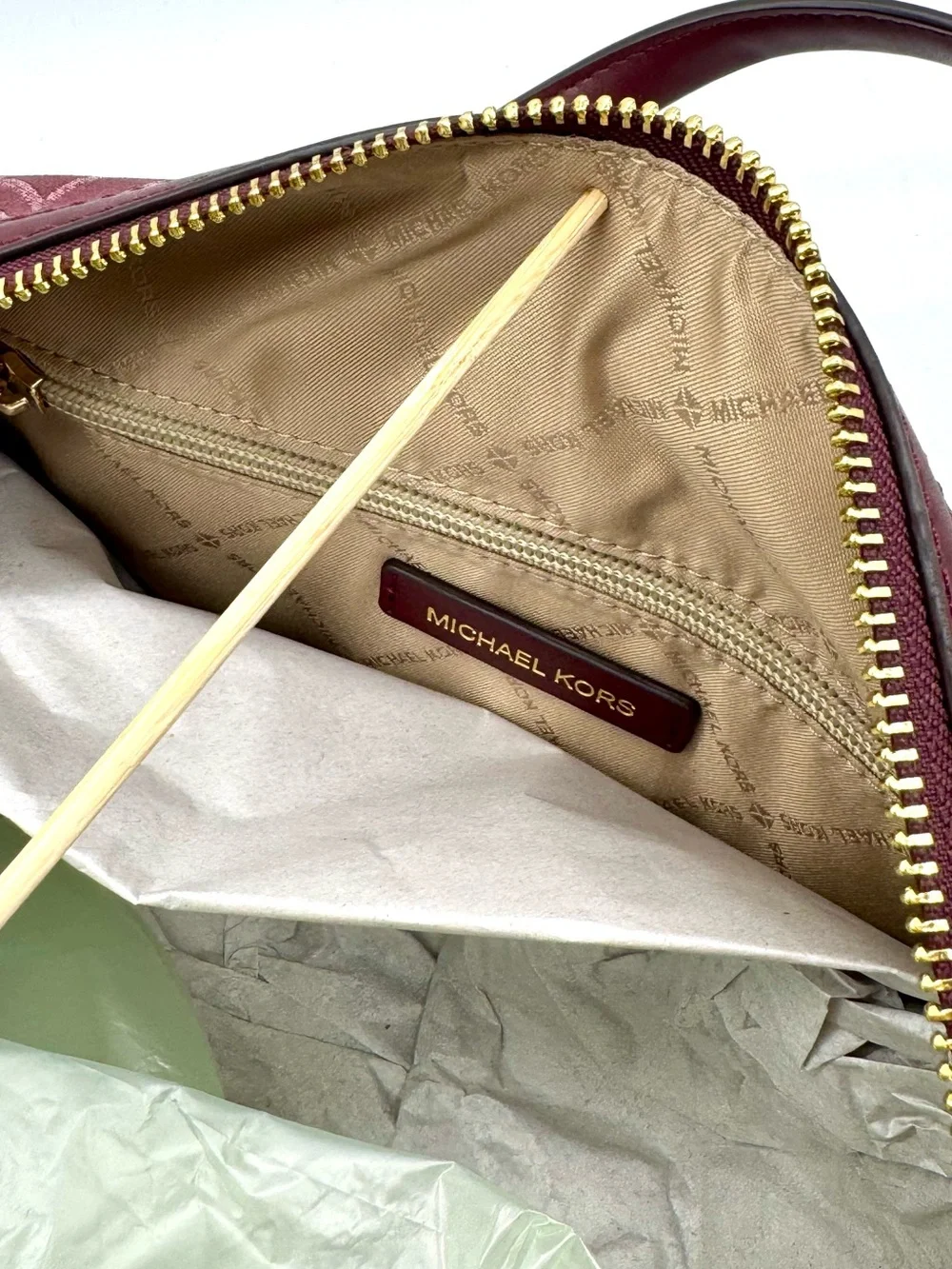 Michael Kors Medium Travel Duffle Satchel Bag Ox Blood Multi